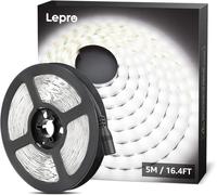 Trahoo-Led Light Strip, (No Power Adapter) Daylight White 16.4ft 300leds 2835smd Flexible Led Strip, 12v Dc Non-Waterproof, For Diy Home Kitchen Car Bar Party Decoration