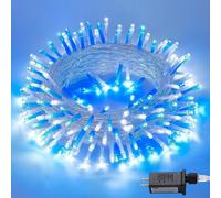 TRAHOO-LED Outdoor String Lights Waterproof - 66ft Blue and White Christmas Lights Indoor, 8 Modes 200 LED Fairy Lights for Outside Party Wedding Patio Backyard Bedroom D¿¿cor