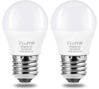 Trahoo-Led Refrigerator Light Bulb, 40w Equivalent 120v A15 Fridge Bulbs 5 Watt Daylight White 5000k E26 Medium Base, Energy Saving Freezer Ceiling Home Lighting, Not-Dim, Waterproof, 2 Pack