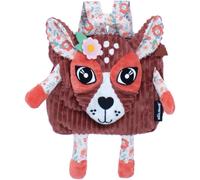 Trahoo-Les Déglingos - Sac À Dos Velours - Melimelos La Biche - Ultra Doux - Peluche - Sac Crèche Ou Nounou - Convient Dès 18 Mois - Cadeau Bébé - Terracotta