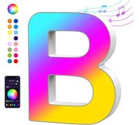 Trahoo-Light Up Letters Led Letter - Color Changing Alphabet Music Sync Sign Gifts For Girls Women Party Birthday Decorations App Control Night Light Christmas Valentine Wall Table Decor (B)