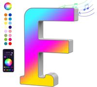 Trahoo-Light Up Letters Led Letter - Color Changing Alphabet Music Sync Sign Gifts For Girls Women Party Birthday Decorations App Control Night Light Christmas Valentine Wall Table Decor (F)