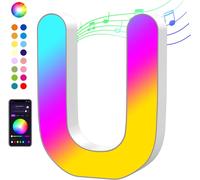 Trahoo-Light Up Letters Led Letter - Color Changing Alphabet Music Sync Sign Gifts For Girls Women Party Birthday Decorations App Control Night Light Christmas Valentine Wall Table Decor (U)