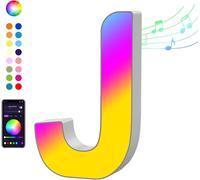 Trahoo-Light Up Letters Led Letter - Color Changing Alphabet Music Sync Sign Gifts For Girls Women Party Birthday Decorations App Control Night Light Christmas Valentine Wall Table Decor (J)