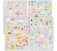 Trahoo-Lot D'autocollants Pour Enfants I Plus De 200 Autocollants I Aquarelle Rose I Dv1420