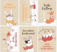 Trahoo-Lot De 12 Cartes De Noël - Cartes Postales De Noël Conçues Avec Soin - Impression D'art À Envoyer, Décorer Des Paquets - Cartes De V?Ux, Noël - Motif Ours Polaires - Lot De 19 Cartes