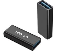 TRAHOO-Lot de 2 adaptateurs USB 3.0 femelle vers USB 3.0 femelle USB 3.0 - 5 Gbps/10 Gbps - 5 V 3 A - Coque en alliage d'aluminium - Pour ordinateur portable, tablette, lecteur USB
