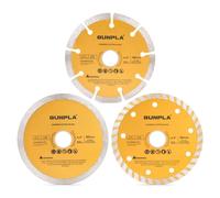 TRAHOO-Lot de 3 Disques Diamants Lames Diamantée à Tronçonner de Coupe 115mm pour Scie Circulaire Segmentée à Sec et Humide 11,4cm Disque 22 mm avec Bague de Réduction 20 mm pour Carrelage Maçonnerie