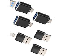 TRAHOO-Lot de 6 adaptateurs USB C vers OTG 3.0 type C femelle vers USB mâle pour iPhone 16 15 Pro Max Convertisseur pour iPad Air4 MacBook Chargeur connecteur compatible avec Samsung S25 S24 Adapter