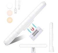 TRAHOO-Magnetic LED Light Bar Rechargeable, 10W 2000mAh Desk Lamp, Battery Powered Strip Lights, Under Cabinet Lighting Wireless, Stepless Dimmable Table Lamps for Mirror Bathroom Kitchen-White