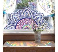 Trahoo-Mandala Fenêtre Stickers Arc-En-Ciel Fenêtre Adhère Anti-Collision Fenêtre Autocollants Électrostatique Suncatcher Non Adhésif Alerte Oiseau Printemps Fenêtre Film Pour Empêcher Arrêter Les Oi