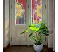 Trahoo-Mandala Fenêtre Stickers Arc-En-Ciel Fenêtre Adhère Anti-Collision Fenêtre Autocollants Électrostatique Suncatcher Non Adhésif Alerte Oiseau Printemps Fenêtre Film Pour Empêcher Arrêter Les Oi