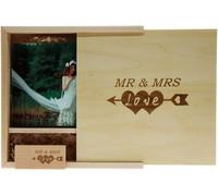 Trahoo-Memoria Usb De Madera Con Láser Grabada Por Mr & Mrs Design - 64gb Memoria Usb De Memoria Usb De Madera Con Caja De Madera Para Fotografía (170 * 170 * 35 Mm) Para Novia Y Novio (Maple 64gb)