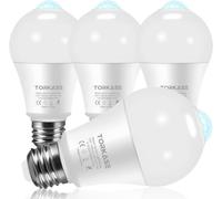 Trahoo-Motion Sensor Light Bulbs, 13w(100w Equivalent) Motion Detector Auto Activated Dusk To Dawn Security Led Bulb, A19 E26 5000k Daylight, 4 Pack