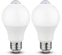 Trahoo-Motion Sensor Light Bulbs - 9w (60w Equivalent) E26 Motion Activated Led Light Bulb 5000k Daylight Dusk To Dawn Security Bulb Auto On Off Indoor Outdoor For Front Door Porch Basement Closet(2