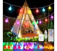 TRAHOO-Multicolor Globe String Lights USB Plug, Waterproof 16.5ft 50 LED Fairy Lights with Remote Timer Decorative Christmas Lights for Indoor Outdoor Tapestry Dorm Garden Patio Wedding Decoration(16