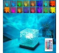TRAHOO-Northern Lights Projector, LED Ocean Wave Projector Light, 16 Colors Gradual Ocean Lamp, Aurora Glow Lamp Smart Touch with Remote Control and Cable, Luminorthe Cube Lamp