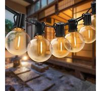 TRAHOO-Outdoor String Lights, Connectable 32FT 30+3 Bulbs Globe Led String Lights, IP65 Waterproof Outdoor Patio String Lights for Backyard Porch Garden Bistro Gazebo Deck Wedding Party, Warm White