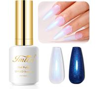 Trahoo-Pearl - Vernis ¿¿ Ongles Uv - 15 Ml - Bleu Transparent - Brillant - Mermaid - Nacre - Brillant Nacr¿¿ - Pour Le Printemps Et L'¿¿T¿¿ - S¿¿Chage Sous Lampe Uv Led