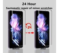 Trahoo-Protection Pour Vivo X Flip Protecteur D'écran, Film Tpu Flexible 2 Pièces + 2 Pièces Protecteur D'écran Externe [Anti-Rayures] + 2 Pièces Vivo X Flip Verre Trempé Protection D'objectif