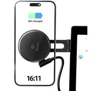 TRAHOO-Qi2 Chargeur Voiture sans Fil Compatible avec MagSafe pour Tesla Model 3/Y, 15W Charge Rapide Support T¿¿l¿¿phone Voiture Pliable Invisible Adh¿¿sif 360¡ã pour iPhone 16/15/14/13/12