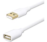 TRAHOO-Rallonge USB 3m,Câble d'extension USB 2.0:Mâle A vers Femelle A,Prolongateur USB pour Clé USB,Disque Dur Externe,Hub USB,Souris,Imprimante,Scanner-Blanc