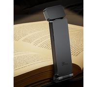 Trahoo-Reading Light, Rechargeable Book Light For Reading In Bed, Ultralight Clip-On Led Bookmark Lamp With 3 Amber Colors & Stepless Dimming For Night Reading For Book Lovers, Kids, Grey