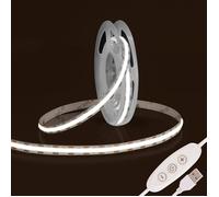 TRAHOO-Ruban LED COB 2m, 5V USB Bande LED Chambre Blanc Froid 6500K,480LED/m CRI90+ Dimmable Fancy LED TV Kit,Flexible Lumier[J237]