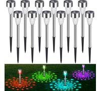 TRAHOO-Solar Lights Outdoor Waterproof Garden Lights: 12 Pack Super Bright Solar Garden Lights Decorative for Wedding Christmas Lawn Backyard Party Patio Garden Pathway Decoration (Colorful Lights)