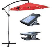 TRAHOO-Solar Patio Umbrella Lights Cordless Parasol String Lights 8 Modes Umbrella Pole Light Solar Powered Waterproof for 7-10 ft Umbrella Outdoor Lighting Beach Deck Garden Party Decoration
