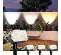 TRAHOO-Solar Spot Lights Outdoor Waterproof IP67, 6 Lighting Modes 60 LED, Landscape Spotlights for Tree Yard Garden House Driveway Pathway¿4 Pack¿