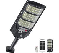 TRAHOO-Solar Street Lights Outdoor, 8500K Solar Outside Light, LED Dusk to Dawn Solar Flood Waterproof Lighting with Motion Sensor and Remote Control, Solar Security Lights for Parking Yard Path