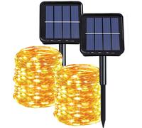 Trahoo-Solar String Lights Outdoor, 39.4 Ft 100 Led Outdoor Waterproof Fairy Lights 8 Modes Copper Wire Lights