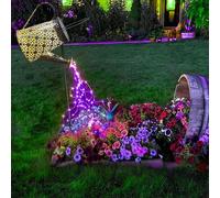 TRAHOO-Solar Watering Can with Lights, Purple LED Twinkle Lights Hanging Solar Lanterns Waterproof Decorations Outdoor Garden Decor for Yard Porch Lawn Pathway Patio Outside Gardening Christmas Gifts