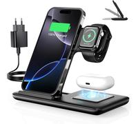 Trahoo-Station De Charge Induction Pliable 3-En-1,Chargeur Sans Fil Pour Iphone Diff¿¿Rents Mod¿¿Les Apr¿¿S 8,Chargeur Sans Fil Pour Samsung,Pour Apple Watch 7/6/Se/5/4/3/2/1,Pour Airpods Pro/2/3 Mags