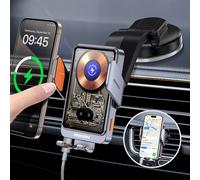 Trahoo-Support Telephone Voiture Induction£º15w Chargeur Induction Voiture Avec Clip Ventilation, Qi Chargeur Sans Fil Voiture Rotation 360¡Ã, Compatible Avec Iphone/Samsung/Xiaomi/Oppo/Huawei