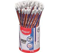Trahoo-\U2013 72 Crayons Graphites Hb Navy Green Embout Gomme \U2013 Avec 40,9% De Mati¿¿Res Recycl¿¿Es Et 16,5% De Mati¿¿Res D¡®Origine Naturelle \U2013 Pot 100% Recyclable