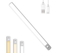 TRAHOO-Under Cabinet Light, 60cm Wireless LED Battery Rechargeable Cupboard Lights, Dimmable Motion Sensor Night Light with Magnetic Stick on Anywhere for Closet Wardrobe Kitchen Garage (60cm)