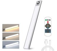 TRAHOO-Under Cabinet Light, Motion Sensor Wireless Cloest Light Rechargeable Under Counter Night Light with Remote, Dimmable and Color Temperature for Shelf Hallway, Stairs, Kitchen