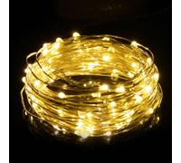 TRAHOO-USB LED Fairy String Light,50 LED Bulbs 16ft /5M, Silver Wire Waterproof Starry String Lights for Indoor, Bedroom Festival Christmas Wedding Party