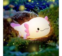 Trahoo-Veilleuse Axolotl, Veilleuse Bébé, Lampe De Chevet En Silicone, Lampe De Table Led Tactile Rechargeable Axolotl Rose, Cadeau Pour Enfants Bébé Fille Garçon