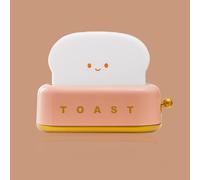 Trahoo-Veilleuse B¿¿B¿¿, Toast Led Veilleuse Enfant Rechargeable, Lampe De Chevet Enfant Luminosit¿¿ Et R¿¿Glables Avec Fonction Minuterie Cadeau Anniversaire De Noel Pour Garcon, Bebe Et Fille - Rose