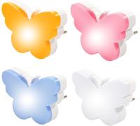 Trahoo-Veilleuse Enfant Led, Lot De 4 Lampe Nuit Avec Capteur De Lumi¿¿Re Automatique Plug And Play Veilleuse Pour Chambre, Couloir, Escalier, Garage, Kawaii Deco Cadeau (Papillon)