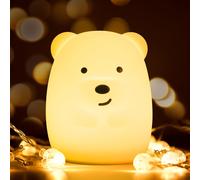 Trahoo-- Veilleuse Enfant Led Multicolore Rechargeable Usb - Portable En Silicone, Douce, ¿¿Conome En ¿¿Nergie - Cadeau Lumineux Pour B¿¿B¿¿ Et Enfants (Ours)