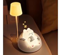 Trahoo-Veilleuse Enfant, Veilleuse Bébé Chat Mignon, 3 Modes D'éclairage & Rotation 360°, Lampe Animale Usb Rechargeable Pour Chambre, Led Petite Lumière De Nuit Avec Lumière Chaude