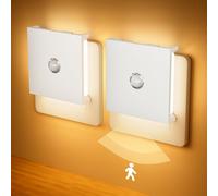 Trahoo-Veilleuse Prise Electrique, 2pcs Veilleuse Enfant, Dimmable Veilleuse Detecteur De Mouvement Avec Fonction Mémoire, 2700k Blanc Chaud Veilleuse Prise Veilleuse Bébé Pour Chambre Cuisine Escali