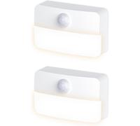 Trahoo-Veilleuses ¿¿ D¿¿Tecteur Mouvement, 2 Pcs Mini Lampe Murale Usb, Lumi¿¿Re De Nuit ¿¿ Piles ¿¿ Coller, Blanche/Chaude D'¿¿Clairage, Pour Mur, Escaliers, Couloir, Armoire