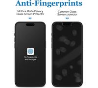 Trahoo-Verre Trempé Anti Espion Pour Iphone 15 Pro Mat, Vitre Protection Ecran Privacy Matte À Couverture Complète, 9h Dureté, Anti-Espion Et Anti-Reflet