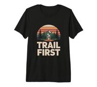 Trail First Camping Plein air Nature Aventure Forêt T-Shirt Haut de Gamme