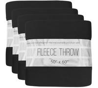 Trail Maker Lot de 24 couvertures Polaires Ultra Douces 127 x 152 cm Noir